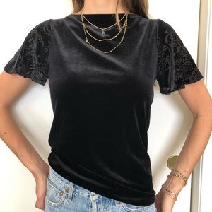 Lauren Ralph Lauren Black Velvet Top